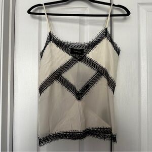 The Kooples Off-White Camisole with Black Lace